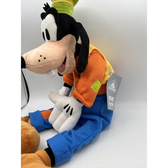 Disney Goofy Stuffed Plush 18" Toy Large Sitting Hat With Tag Clothes Blue Pants - Picture 4 of 6